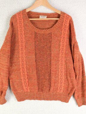 Gentlefawn Sweater Womens Medium Red Brown Knit Cottagecore Grandma Crochet
